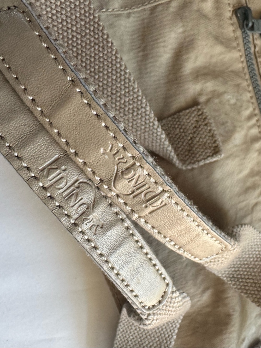 Kipling Joslyn Dune Crossbody Tote Bag Beige Monkey Key Ring - Picture 12 of 16